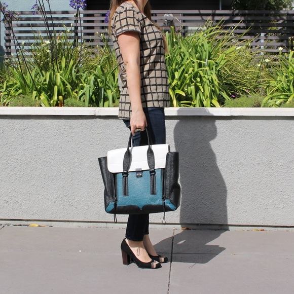 Rag and Bone Silk Windowpane T-Shirt - Picture 4 of 6